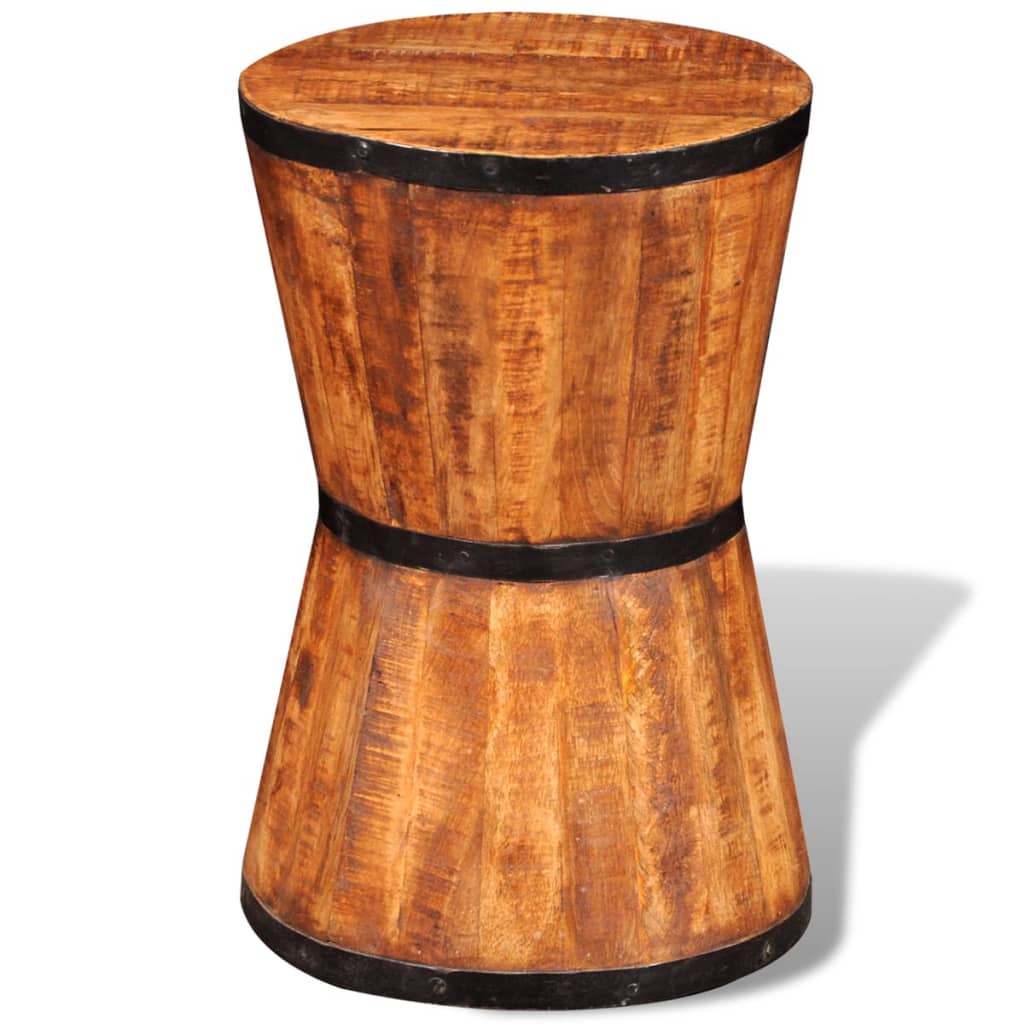 Hourglass Stool Rough Mango Wood