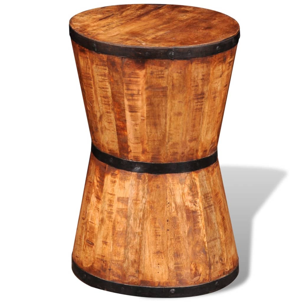 Hourglass Stool Rough Mango Wood