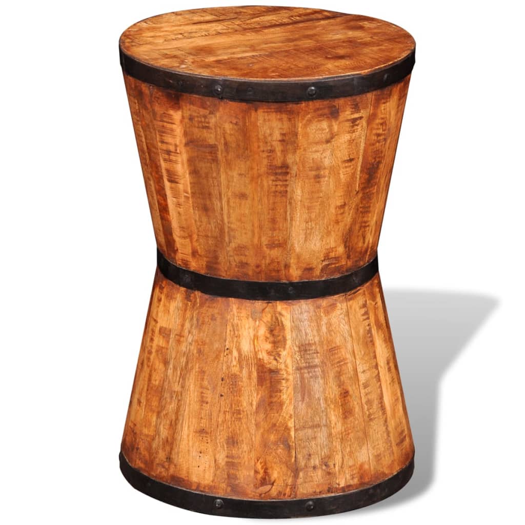 Hourglass Stool Rough Mango Wood