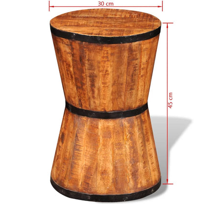 Hourglass Stool Rough Mango Wood