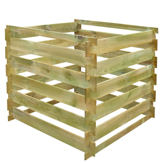 Slatted Compost Bin 0.54 m3 Square Wood