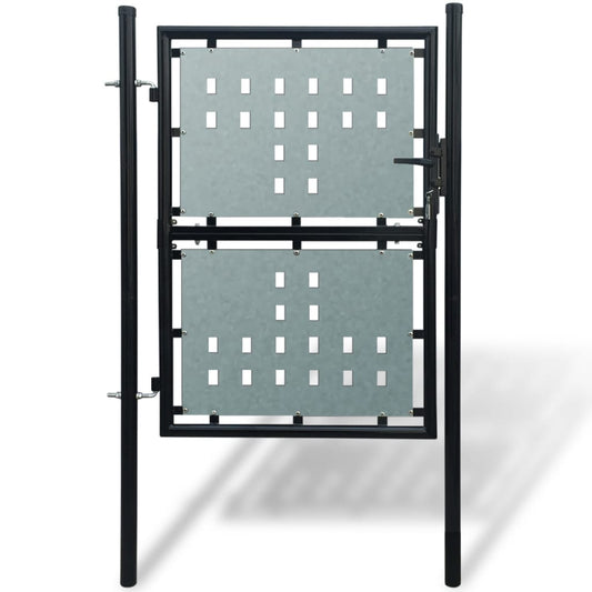 Black Single Door Fence Gate 100 x 250 cm