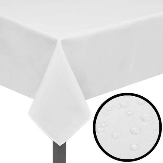 5 Tablecloths White 220 x 130 cm