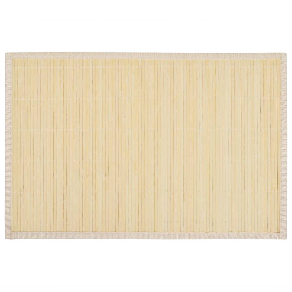 6 Bamboo Placemats 30 x 45 cm Natural