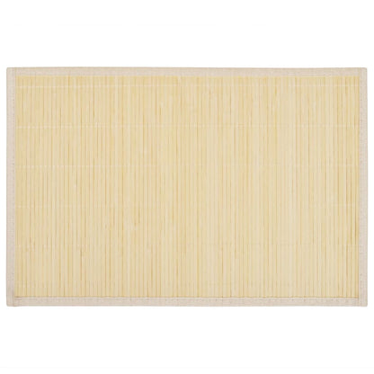 6 Bamboo Placemats 30 x 45 cm Natural