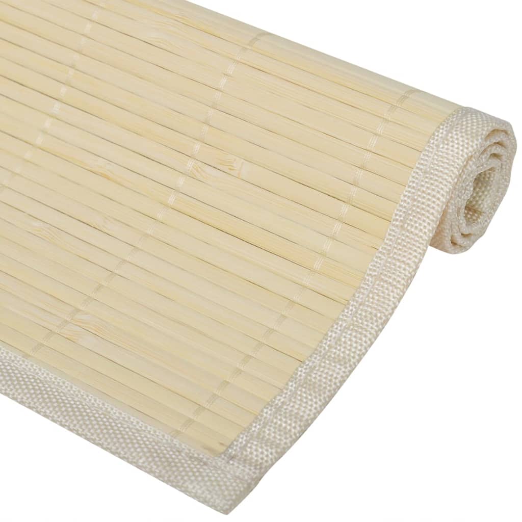 6 Bamboo Placemats 30 x 45 cm Natural