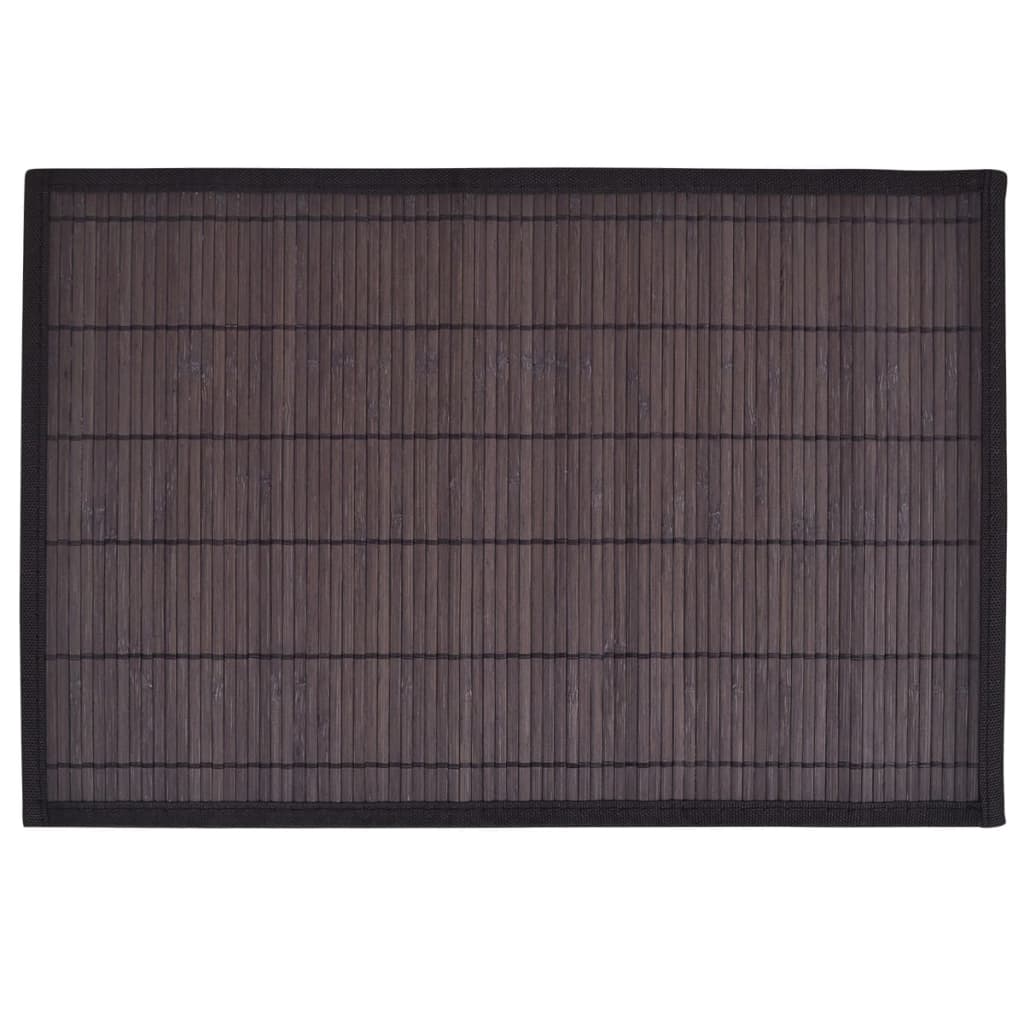 6 Bamboo Placemats 30 x 45 cm Dark Brown