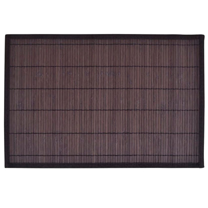 6 Bamboo Placemats 30 x 45 cm Dark Brown