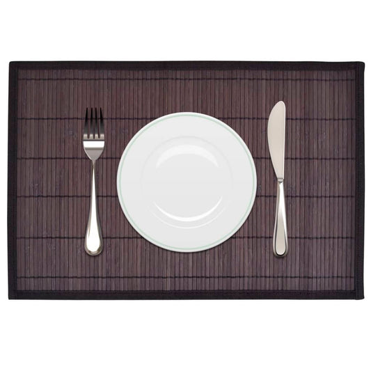 6 Bamboo Placemats 30 x 45 cm Dark Brown