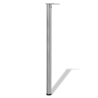 4 Height Adjustable Table Legs Brushed Nickel 1100 mm