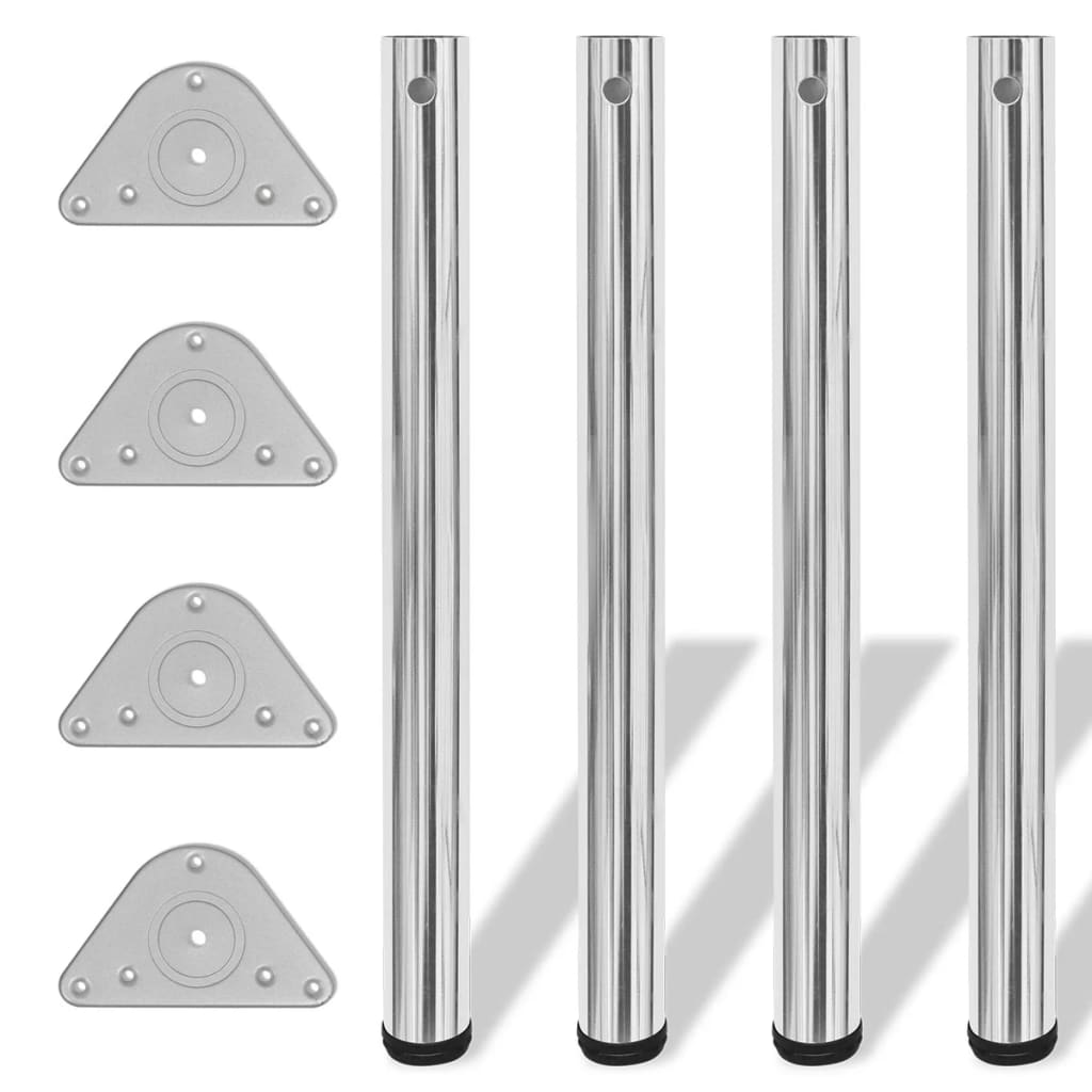 4 Height Adjustable Table Legs Chrome 710 mm