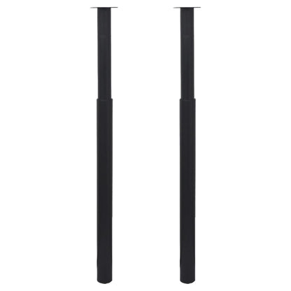 2 Telescopic Table Legs Black 710 mm-1100 mm