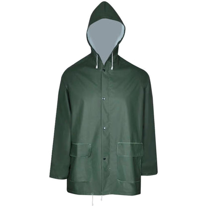 Waterproof Heavy-duty 2-piece Rain Suit with Hood Green M