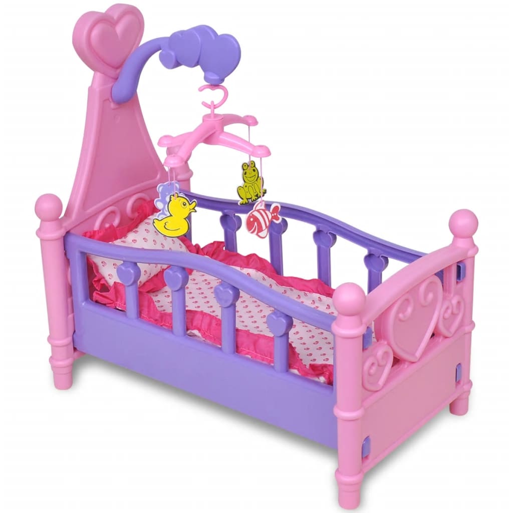 Kids'/Children's Playroom Toy Doll Bed Pink + Purple