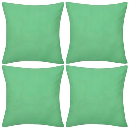 4 Apple Green Cushion Covers Cotton 40 x 40 cm