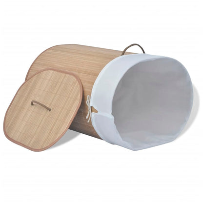 Bamboo Laundry Bin Oval Natural