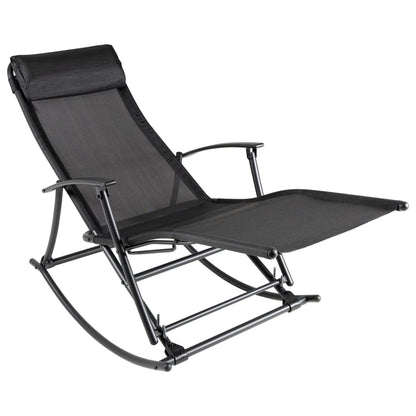 Garden Rocking Chair Steel and Textilene Black