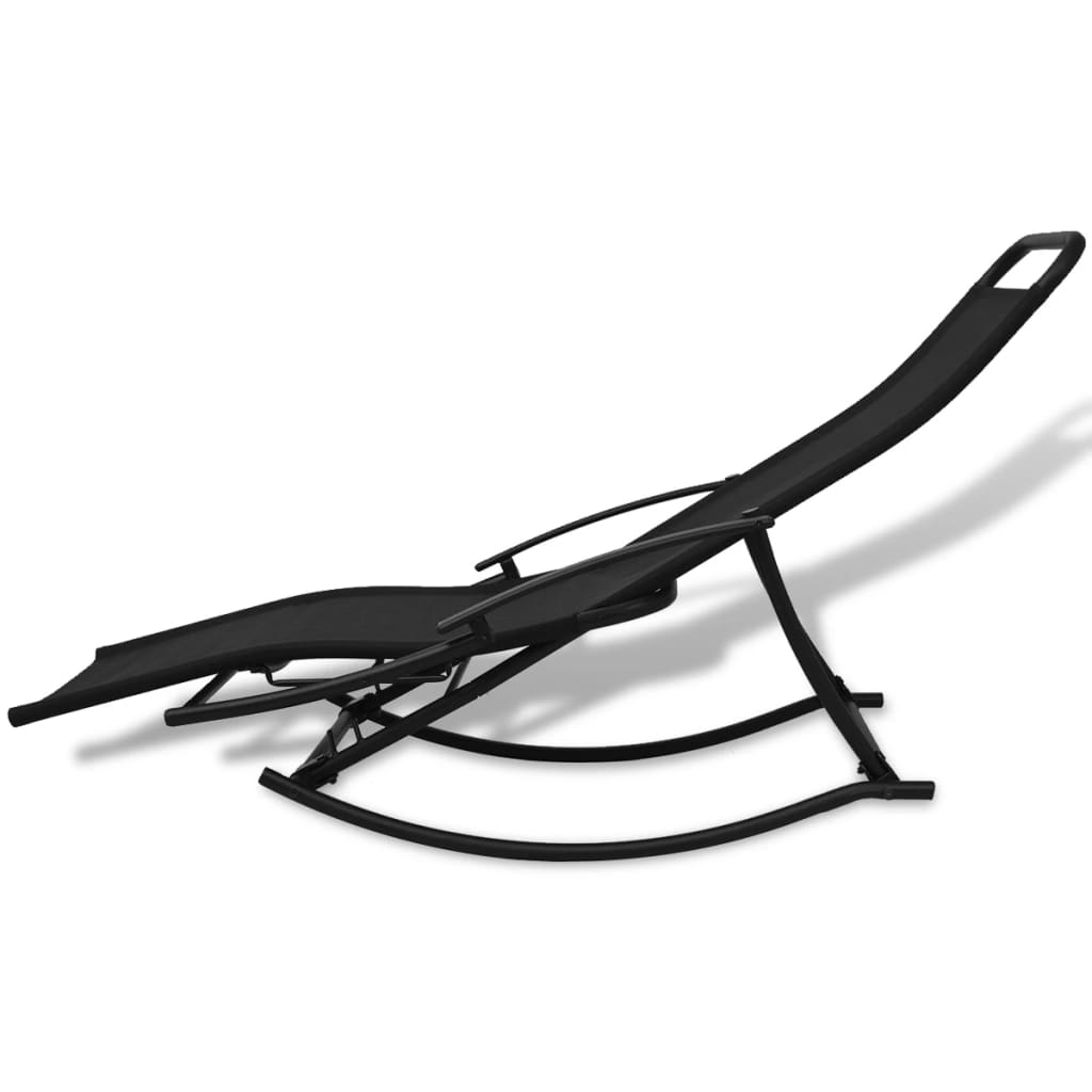 Garden Rocking Chair Steel and Textilene Black