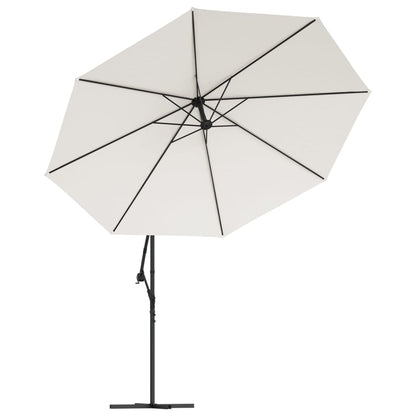 Cantilever Garden Parasol 3.5 m Sand White