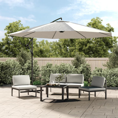 Cantilever Garden Parasol 3.5 m Sand White