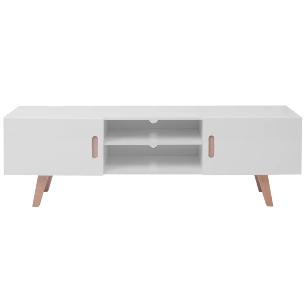 TV Stand MDF 150x35x48.5 cm High Gloss White