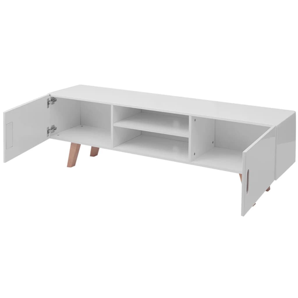 TV Stand MDF 150x35x48.5 cm High Gloss White