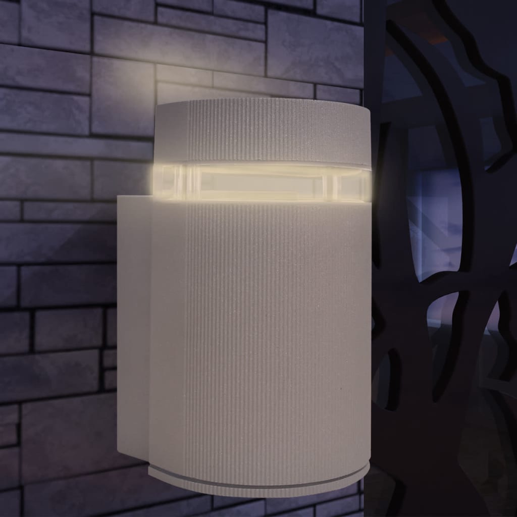 Outdoor Semi-Cylindrical Wall Sconce Grey Aluminium