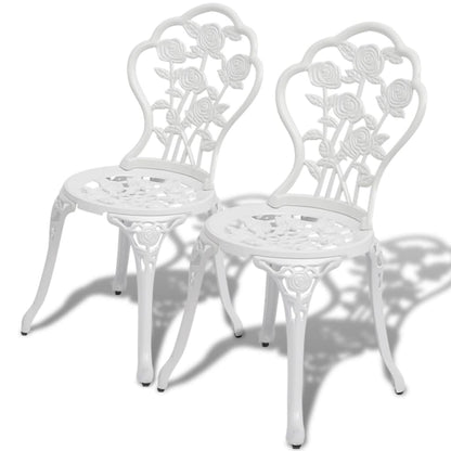 3 Piece Bistro Set Cast Aluminium White