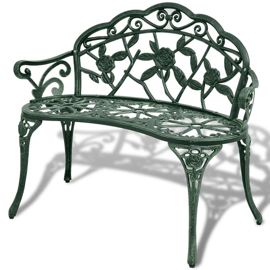 Garden Bench 100 cm Cast Aluminium Green