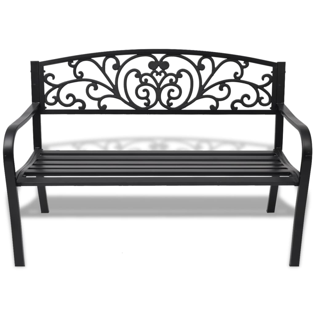 Garden Bench 127 cm Cast Iron Black