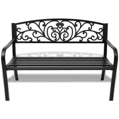 Garden Bench 127 cm Cast Iron Black