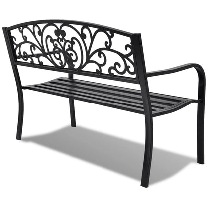 Garden Bench 127 cm Cast Iron Black