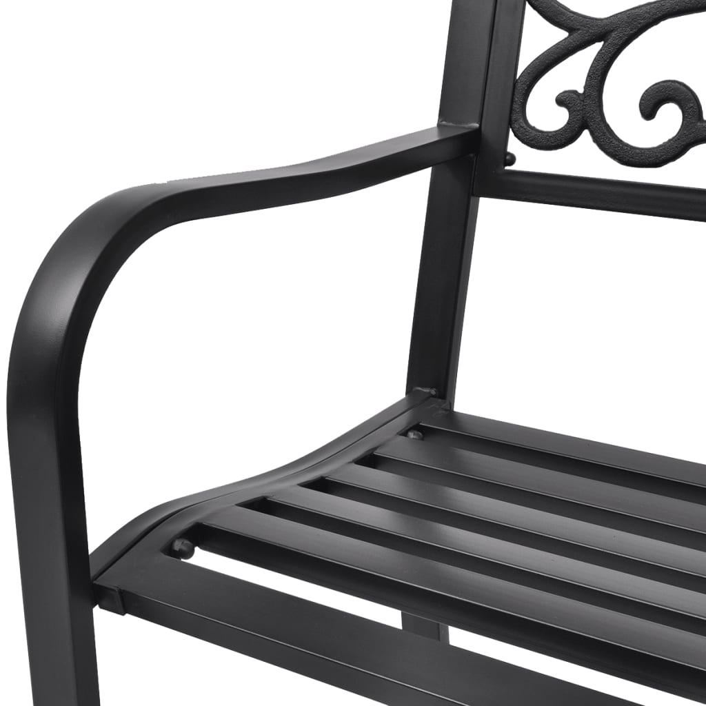 Garden Bench 127 cm Cast Iron Black