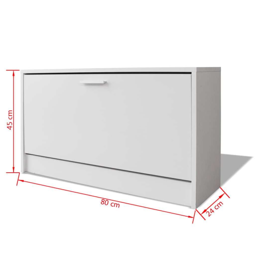 Shoe Storage Bench White 80x24x45 cm