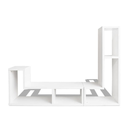 TV Cabinet Double L-Shaped White