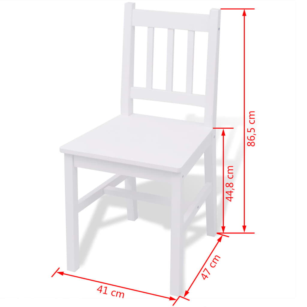 Three Piece Dining Set Pinewood White