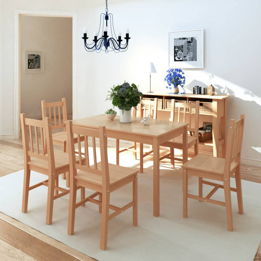 Seven Piece Dining Set Pinewood