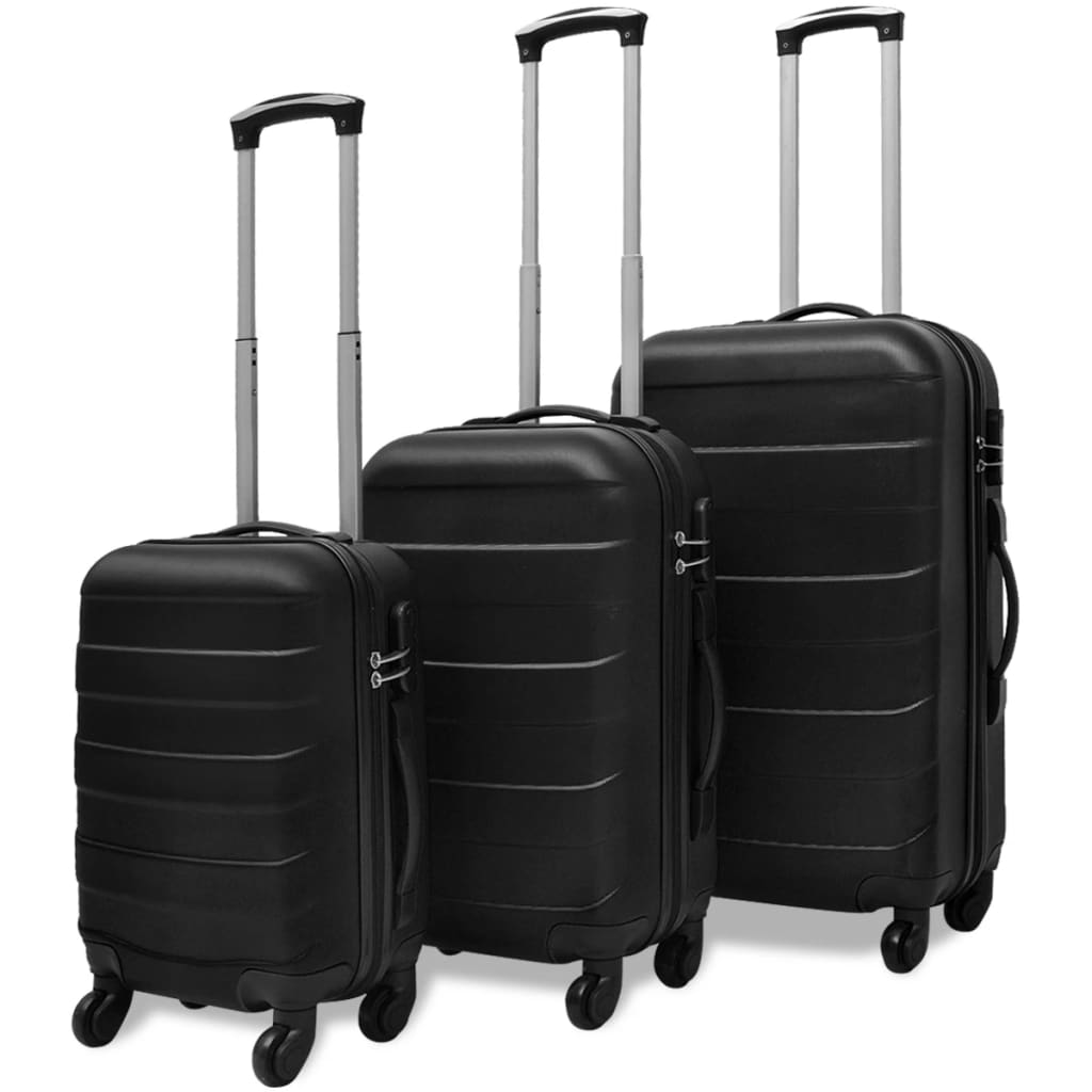 Three Piece Hardcase Trolley Set Black 45.5/55/66 cm