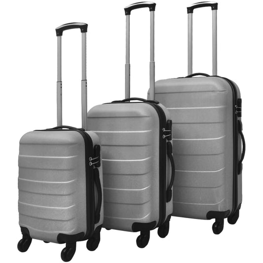 Three Piece Hardcase Trolley Set Silver 45.5/55/66 cm