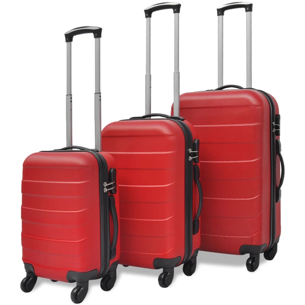 Three Piece Hardcase Trolley Set Red 45.5/55/66 cm