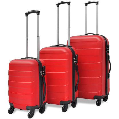 Three Piece Hardcase Trolley Set Red 45.5/55/66 cm