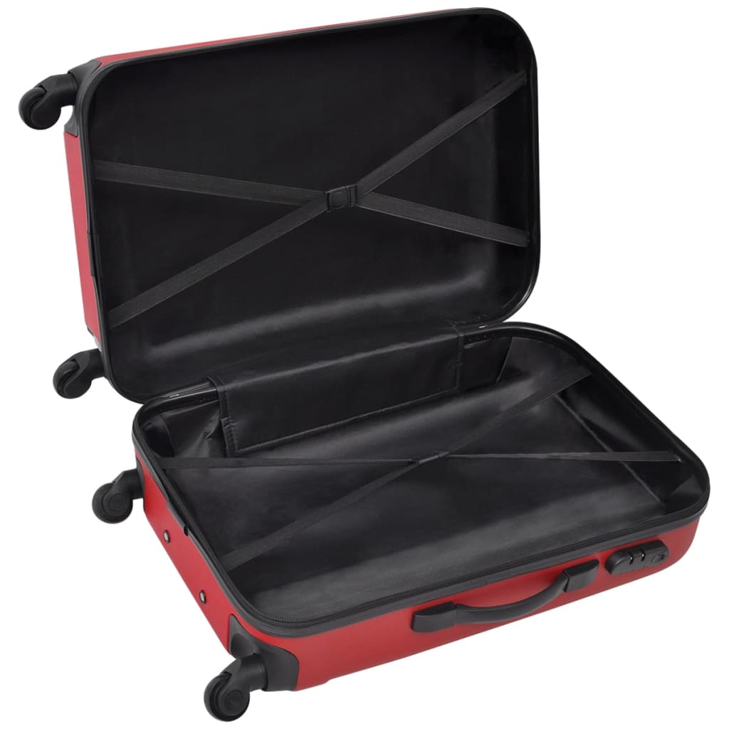 Three Piece Hardcase Trolley Set Red 45.5/55/66 cm