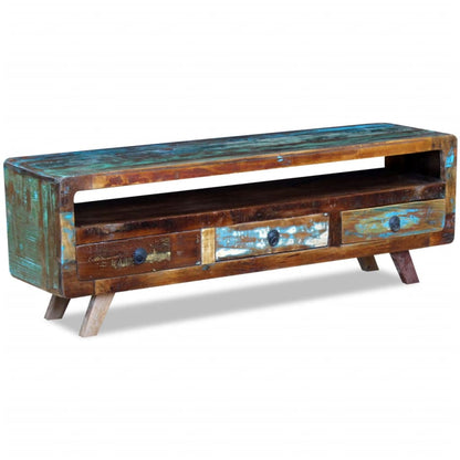 TV Cabinet with 3 Drawers Solid Reclaimed Wood