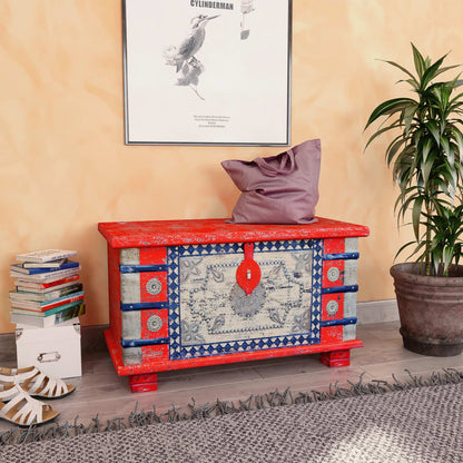 Storage Chest Red Mango Wood 80x40x45 cm