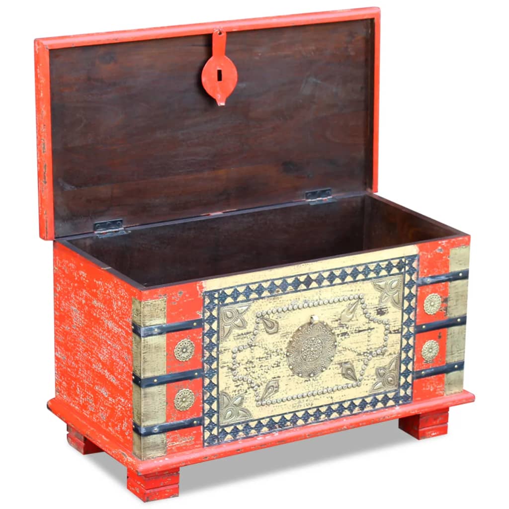 Storage Chest Red Mango Wood 80x40x45 cm