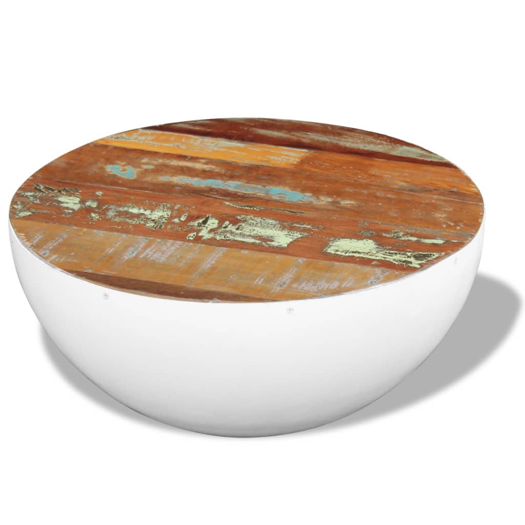 Bowl Shaped Coffee Table Solid Reclaimed Wood 60x60x30 cm