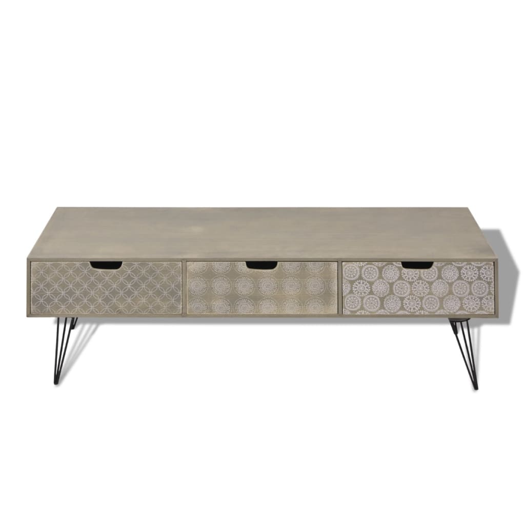 TV Cabinet with 3 Drawers 120x40x36 cm Grey