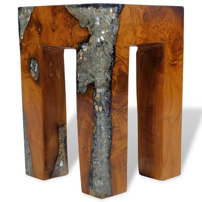 Stool Solid Teak Wood and Resin