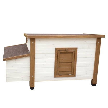 @Pet Outdoor Chicken House 136x74.5x75 cm Wood White and Brown