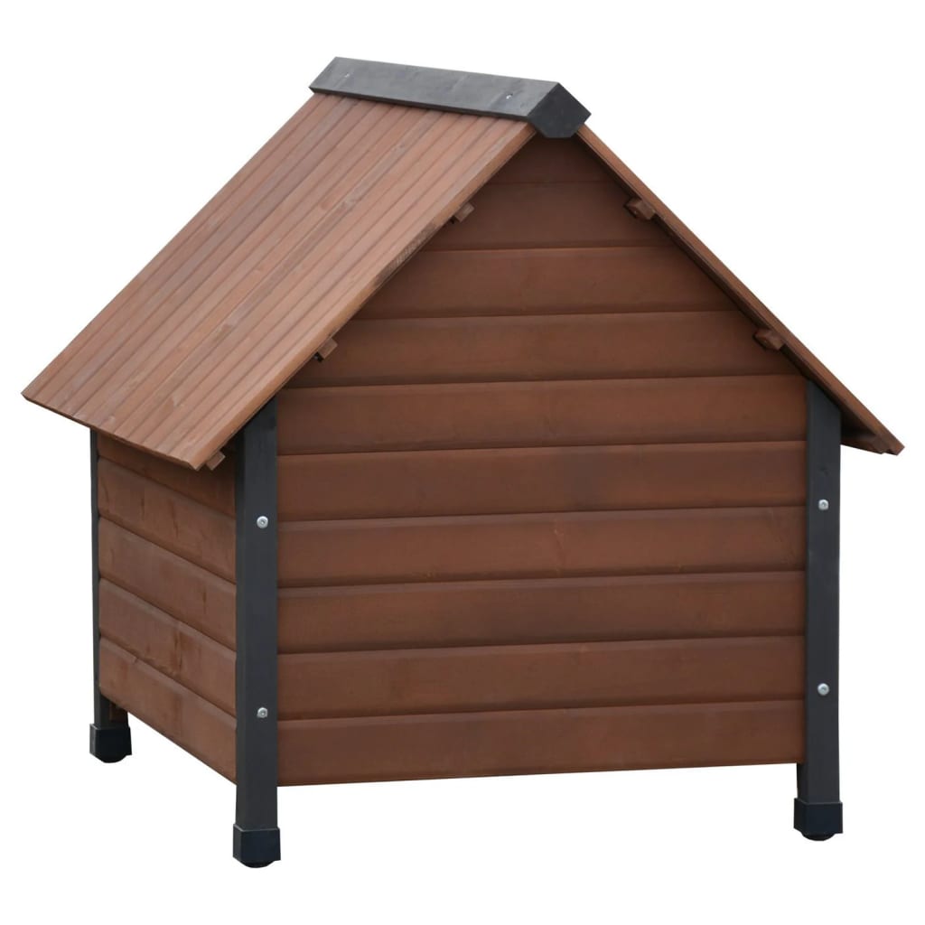 @Pet Dog House with Plastic Flaps Rustique Brown 88x78x80 cm